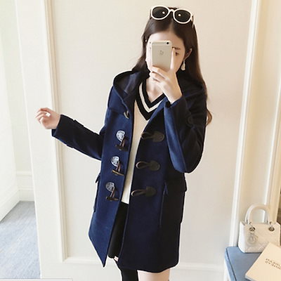 Qoo10 かわいい 国内発送 送料無料 ダッフルコート レディース服