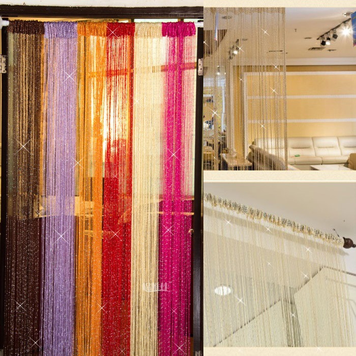 Qoo10 ひものれん 紐のれん ストリングカーテン 0cm フリンジカーテン キラキラ ゴールド ブラック ピンク ブルー ホワイト レッド おしゃれ 目隠し 模様替え 間仕切り ロング丈 長さ調節可能 イ