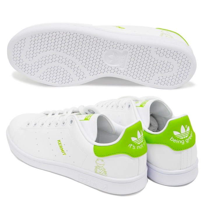 Qoo10 アディダス スニーカー レディース ジュニア スタンスミス ディズニー コラボ Adidas Stan Smith J Disney ティンカーベル カーミット Fx5998 Fy6535 ホワイト