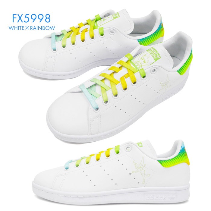 Qoo10 アディダス スニーカー レディース ジュニア スタンスミス ディズニー コラボ Adidas Stan Smith J Disney ティンカーベル カーミット Fx5998 Fy6535 ホワイト