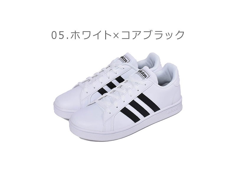 Qoo10 アディダス Adidas スニーカー グランドコート K Grandcourt K Eg1517 Eg5136 Fw1274 Ef0102 Ef0103 Eg1518 レディース キッズ ジュニア