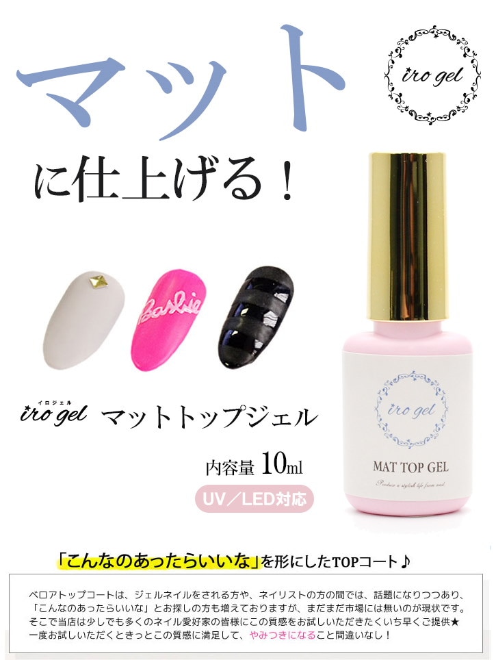 Qoo10 水色ラベル ノンワイプベロアトップコートnailgel ジェルネイル ジェルネイル用 マット ツヤ無