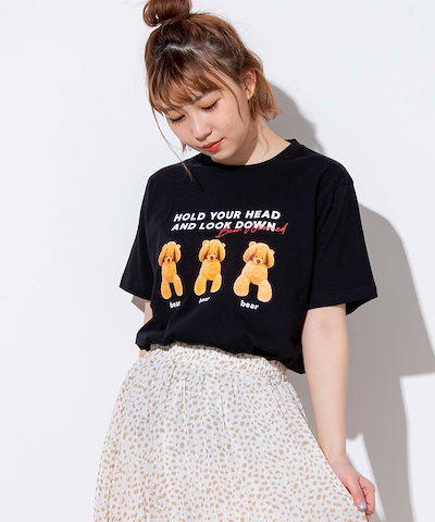 Qoo10 ウィゴー クマプリントtシャツ Tシャツ レディー レディース服