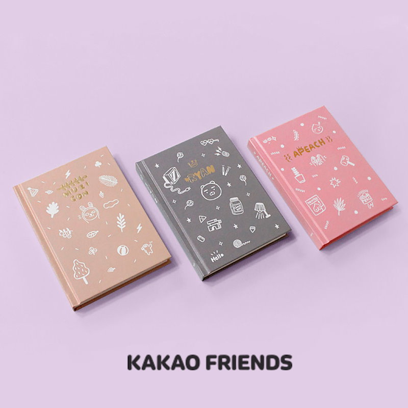 Qoo10 Kakao Friends カカオフレンズイラスト洋装ノート Kakao Friends Illust Western Style Note 3種 手帳 筆記長