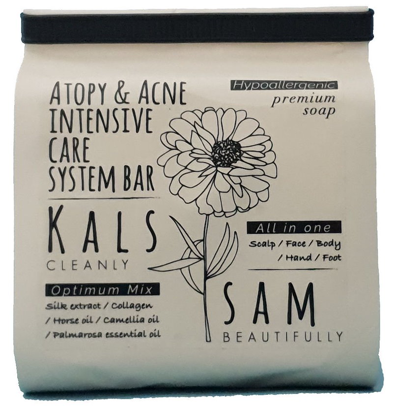 Qoo10 カルサムせっけん ニキビアトピーケアシステムバー 無添加 敏感 肌用 洗顔石鹸 高濃縮配合 ホースオイル シルクエキス コラーゲン カメリアオイル パルマローザエセンシャルオイル 日本製