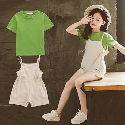 オンラインショップ 女の子ファッション ガールズオーバーオールスーツ夏8ショーツ9子供の小学生夏外国風11服10歳の女の子13潮 Www Desalvocontracting Com