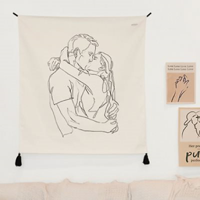 Qoo10 キス ファブリックポスター 全4種類 オ 家具 インテリア