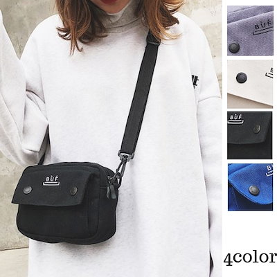 Qoo10 キャンバスサコッシュ 韓国ファッション バッグ 雑貨