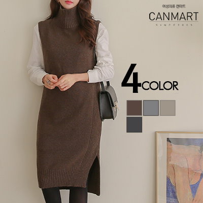 Qoo10 キャンマート Canmart タートルネックノースリ レディース服