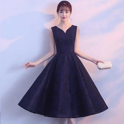 Qoo10 キーネック Aライン フレアワンピース レディース服