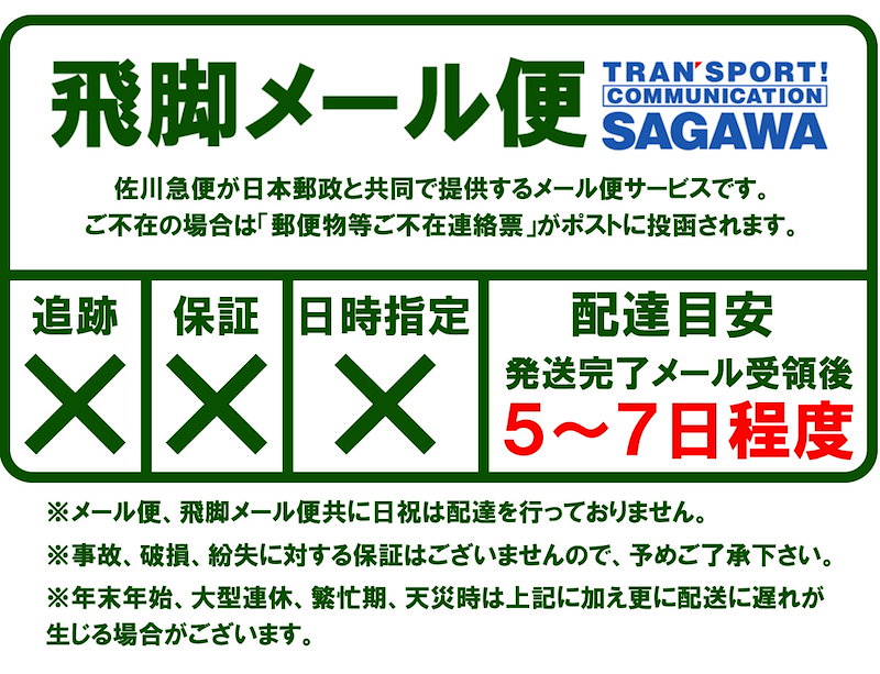 最速 飛脚メール便 届かない場合