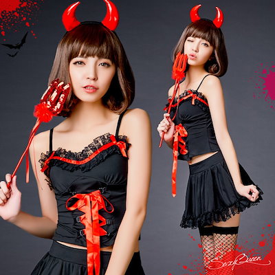 Qoo10 悪魔 小悪魔 衣装 ハロウィン デビル レディース服