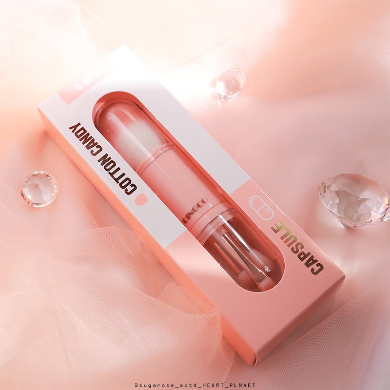 Qoo10 コットンキャンディーカプセルメイクアップブラシセット 4種 携帯用に適合