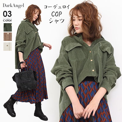 Qoo10 コーデュロイ シャツ アウター ジャケッ レディース服