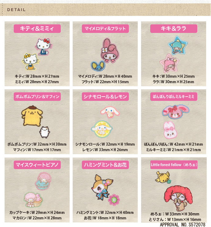 Qoo10 サンリオ人気キャラクターワッペン 小さいサイズ Qoo10 サンリオ人気キャラクターワッペン 小さいサイズ
