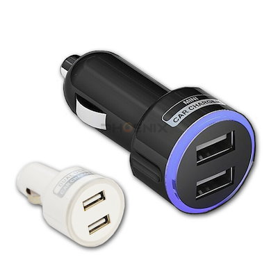 Qoo10 シガーソケット Usb 充電器 2連 2 スマートフォン