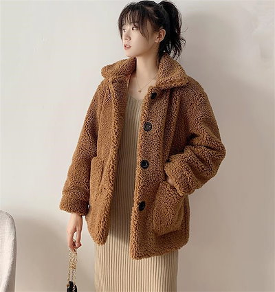 Qoo10 羊の毛の模倣 ファー コート 韓国語版 レディース服