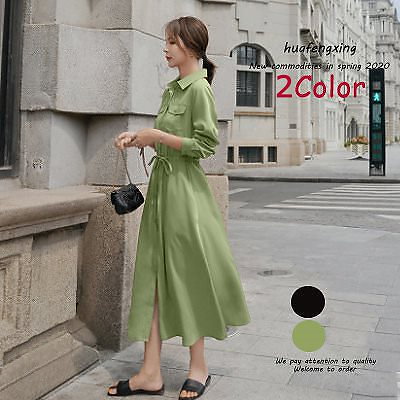 Qoo10 シャツワンピース 韓国ファッション 着回 レディース服