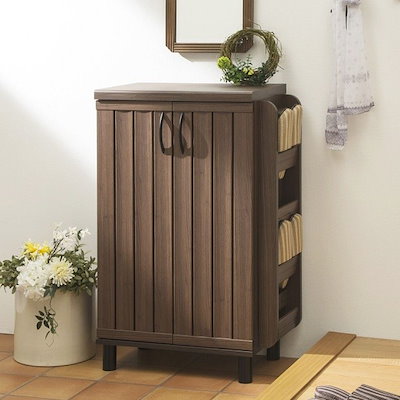 超人気高品質 シューズラックスリムおしゃれ幅60ダークブラウン玄関収納 本棚 ラック