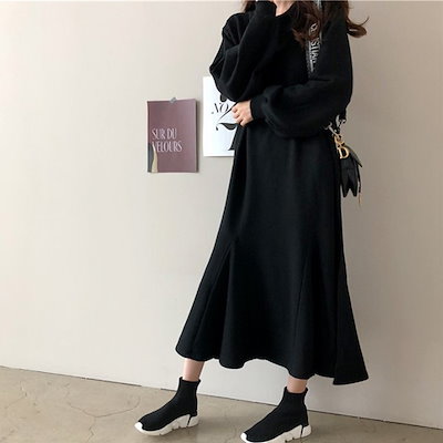 Qoo10 スウェットロングワンピース レディース レディース服