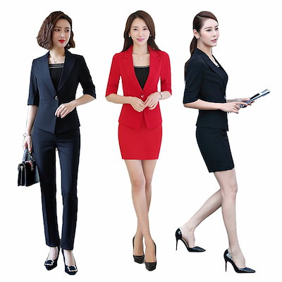 43 割引 一つ目の項目を先に選択してください 赤jk Sk 黒jk パンツ 別倉庫からの配送 スカートスーツ セット夏レディースタイトミニビジネス黒赤紺s 2l即納有xz X五分袖薄手スカートスーツorパンツスーツ キャミソールスリーピース スーツ レディース服 一つ