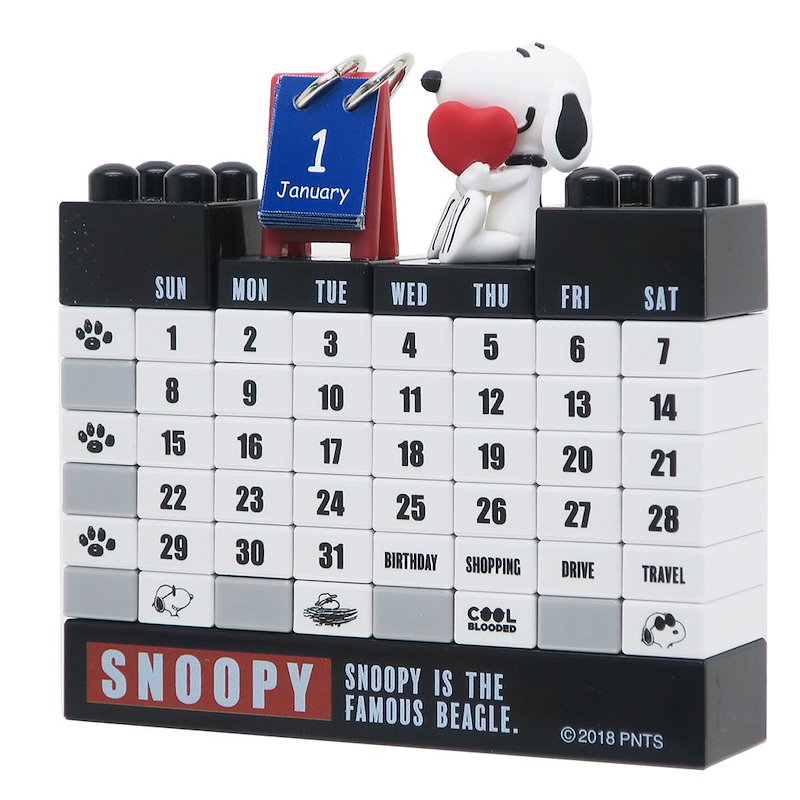 Qoo10 スヌーピー カレンダー ブロック 万年カレンダー モノクロ ピーナッツ マリモクラフト インテリア ギフト雑貨 キャラクターグッズ通販 シネマコレクション