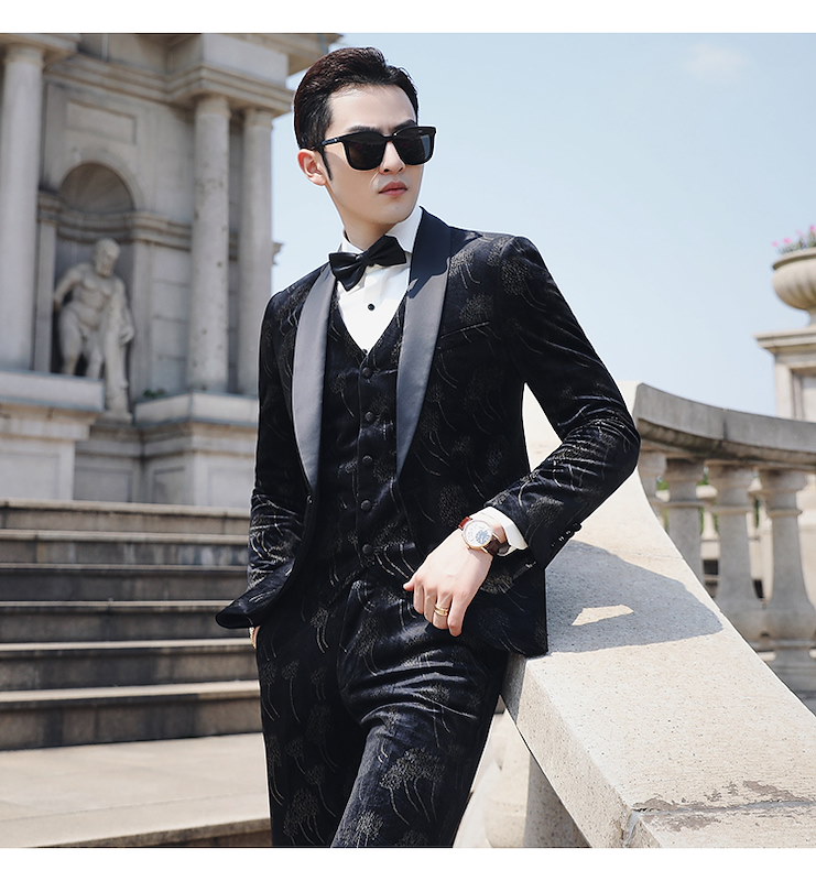 本セット スーツセットアップスーツベスト付きメンズ花柄総柄舞台ホストスリーピーススーツおしゃれブルーゆったり演出服 ステージ衣装 メンズ 大人 ３ピーススーツホストホスト花柄スーツ メンズホスト スーツ お得なセット メンズ スポーツ メンズファッション Www