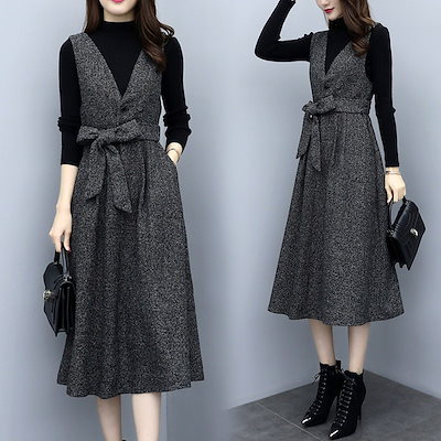 Qoo10 セットアップ ワンピース レディース 秋 レディース服