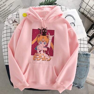 Qoo10 セーラームーン長袖パーカー可愛いトップス レディース服