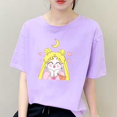 衝撃特価 トップス セーラームーンtシャツトップス半袖上着ゆったりレディース親子服夏韓国ファッション子供服 Sjemenarna Net