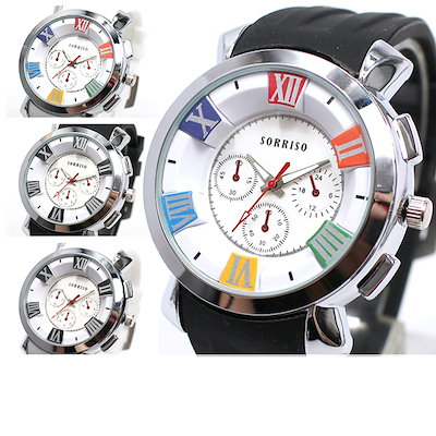 Qoo10 ソリッソ 腕時計 メンズ 安い ブランド 白 黒 腕時計 アクセサリー