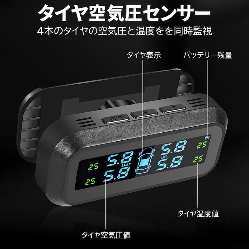 Qoo10] タイヤ空気圧センサー TPMS 空気圧