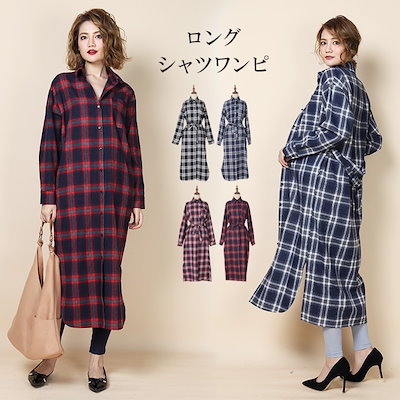 Qoo10 ダークエンジェル シャツワンピース ロングシャツ ワンピー レディース服