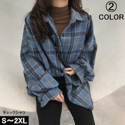 Qoo10 チェックシャツ レディース シャツ オー レディース服