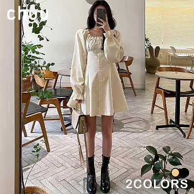 Qoo10 チュー ｃｈｕｕモニカフリルワンピース Qoo1 レディース服