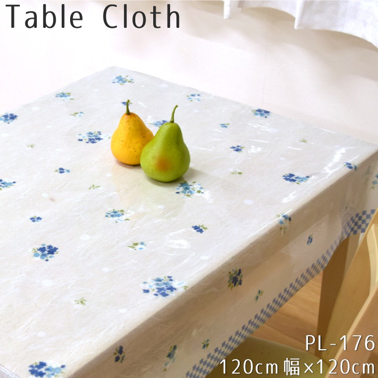 Qoo10 テーブルクロス ビニール 青小花 花柄 ホワイト系 約11cm 幅1cm 生地風 和紙風 撥水 耐水 おしゃれ お洒落 リビング ダイニング モダン 和風 メール便送料無料 Pl 176