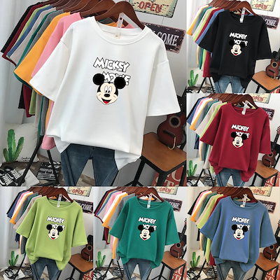 Qoo10 ディズニーミッキー ペアルックtシャツ レディース服