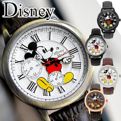 Qoo10 ディズニー 腕時計 本革 スワロフスキー ヴィンテージ 本革 ディズニー 腕時計 本革 腕時計 ジュエリー
