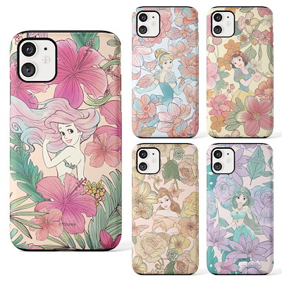Qoo10 ディズニー ディズニープリンセス フラワー スマホケース 保護フィルム