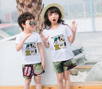 Qoo10 ディズニー 親子ペアルック 女の子 男の子ｔシャツ キッズ