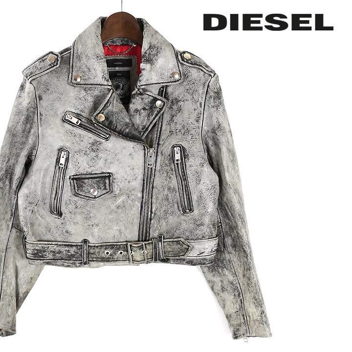 Qoo10 ディーゼル Diesel ライダースジャケット レディース 羊革 本革 ラムレザー ヴィンテージ加工 色ムラ加工 革ジャン レザージャケット L Alain Die L O 94 131