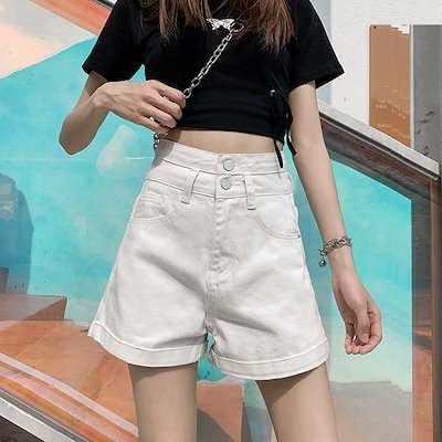 人気アイテム パンツ デニム半ズボン女夏の新商品やせて見えるアウトフィット半ズボン韓国版ダメージホットパンツ Desalvocontracting Com