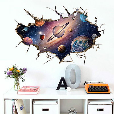 Qoo10 トリックアート ウォールステッカー 宇宙 家具 インテリア