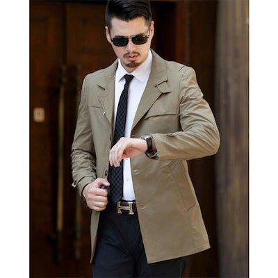 Qoo10 トレンチコート メンズ ビジネスコー メンズファッション