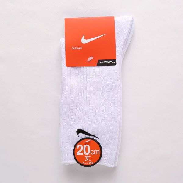 Qoo10 ナイキ Nike リブ 刺繍 クルー丈 cm丈 スクール ソックス 靴下 レディース 23 25cm B