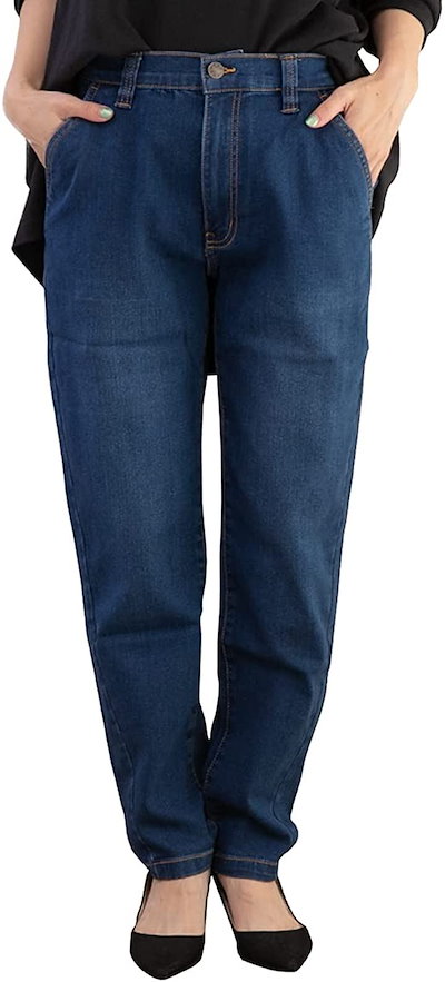 Qoo10 ハッピーホヌ ゆったり デニム テーパードパンツ スト レディース服