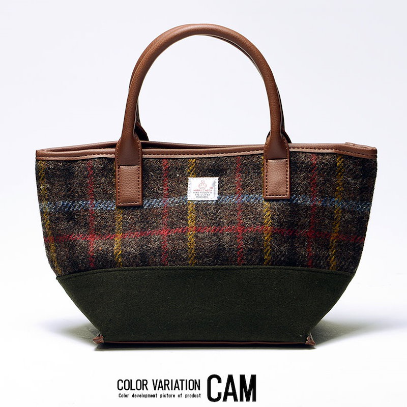 Qoo10 トートバッグ メンズ ブランド 小さめ Harris Tweed ハリスツイード フェルト合わせミニトートbag 全5色 ウール チェック柄 ハリスツイード 鞄 英国 羊毛 レッド ネイビー ブラッ