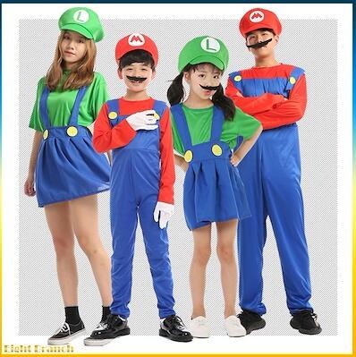 Qoo10 ハロウィン コスプレ スーパーマリオ風 コスチューム Mario Luigi ルイージ風 マリオ風 男の子 女の子 仮装 子供用 大人用 セット ゲームコス 変装 パー