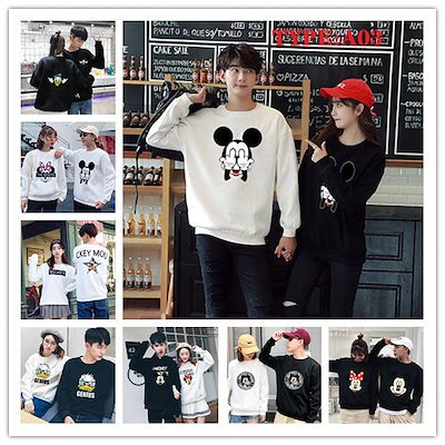 Qoo10 ペアルック ミッキー パーカー 韓国 レディース服