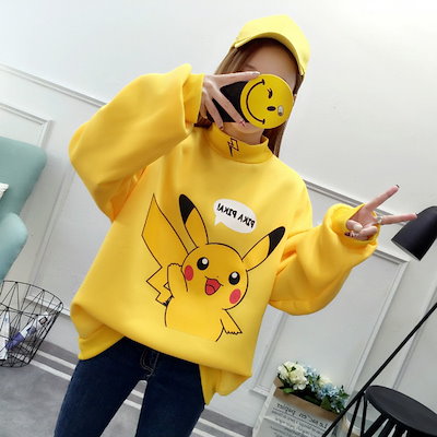 Qoo10 ピカチュウ 長袖 パーカー 秋冬新作 ト レディース服